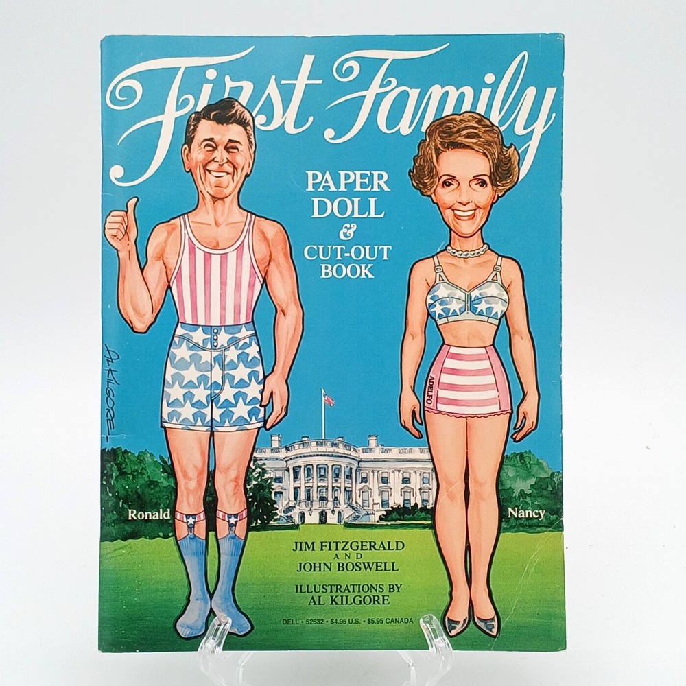 Ronald Nancy Reagan First Family Paper Doll And Cut Out Book 1981 Dell UNCUT